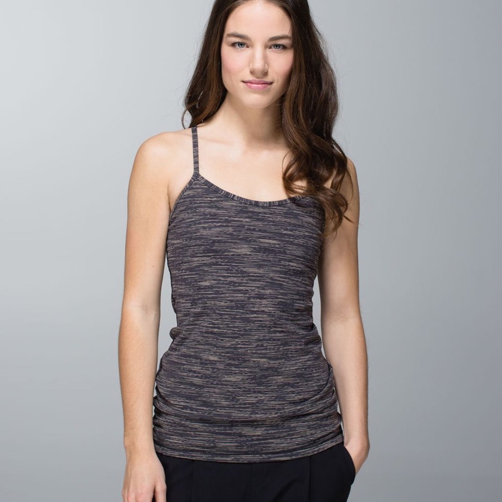 LULULEMON WEE ARE FROM SPACE BLACK CASHEW POWER Y TANK *LUON